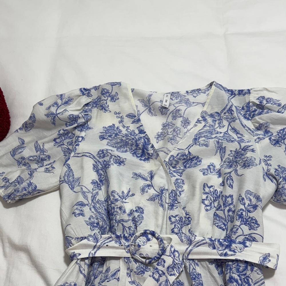 Mango Blue and White Toile Dress - Picture 3 of 4